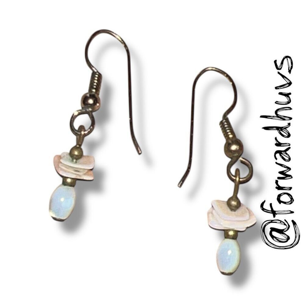 Bundle Sale 3 for $15 | Mother of Pearl & Shell Chip Dangle Earrings - Picture 4 of 8